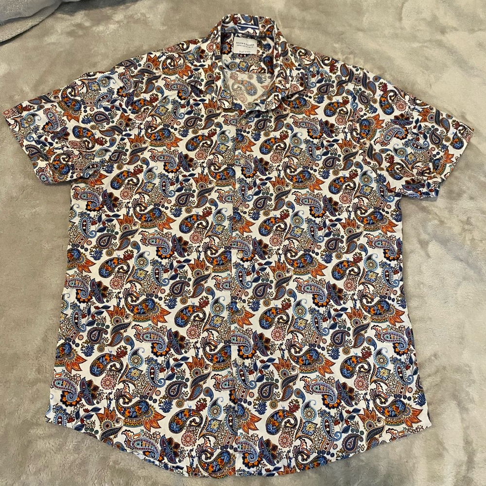 Denim & Flower Ricky Singh Button Up Shirt XL 
Paisley Multicolor Men
